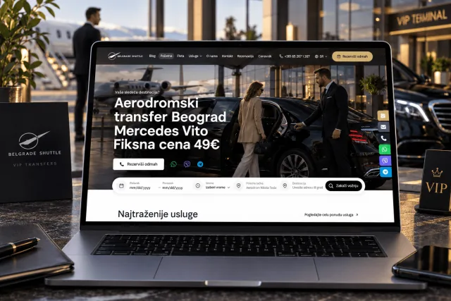 Belgrade Shuttle — prikaz sajta