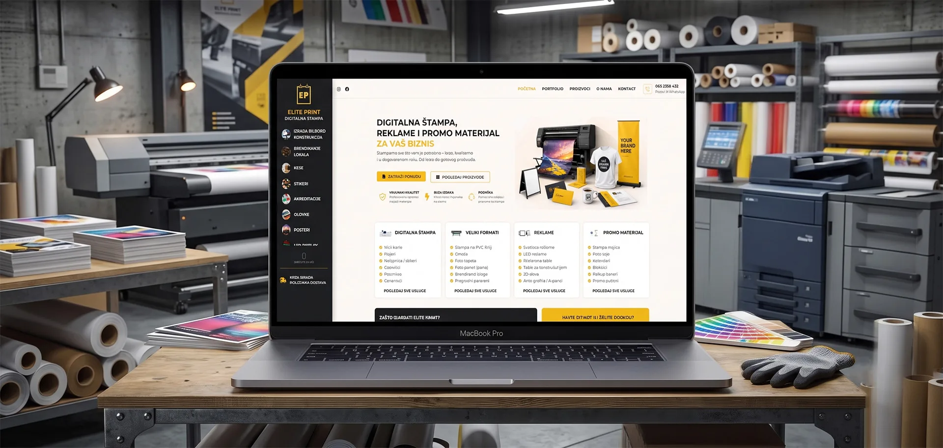 Elite Print — website preview